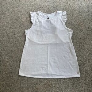 Lilly Pulitzer Size M Ruffle Edge Sleeveless White Top Cut-Out back LN
